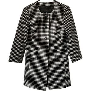 Apostrophe Women’s Geo Black White Cotton‎ Lined Coat Size Small Buttons Fashion